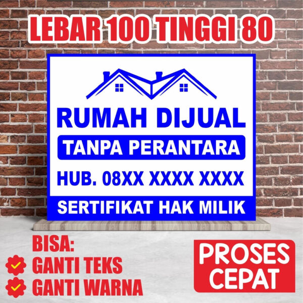 Cetak Spanduk Rumah Dijual Bangunan Dikontrakan Ruko Disewakan Kos